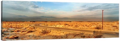 Road passing through desert, Palm Springs, Riverside County, California, USA Canvas Art Print - Palm Springs Art