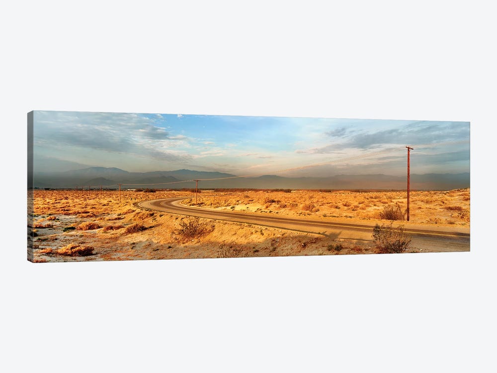 Road passing through desert, Palm Springs, Riverside County, California, USA by Panoramic Images 1-piece Canvas Art Print
