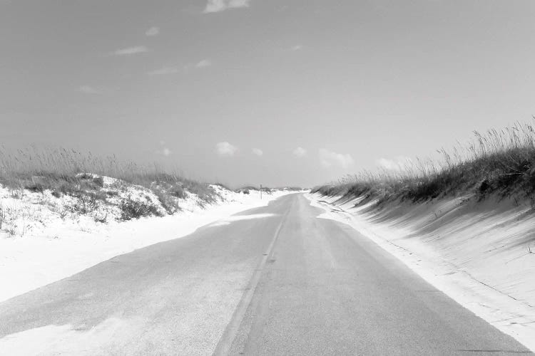 Road passing through sand dunes, Perdido Key Area, Gulf Islands National Seashore, Pensacola, Florida, USA