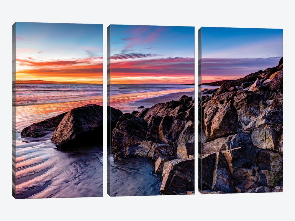 Rock formations on the beach at sunrise, Baja California Sur, Mexico by Panoramic Images 3-piece Canvas Art Print