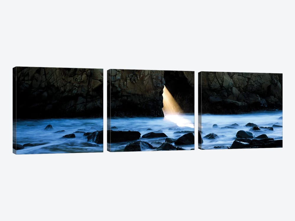 Rocks in a river, Pfeiffer Arch, Big Sur, California, USA by Panoramic Images 3-piece Canvas Print
