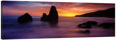 Rodeo Beach at sunset, Golden Gate National Recreation Area, California, USA Canvas Art Print - Beach Sunrise & Sunset Art