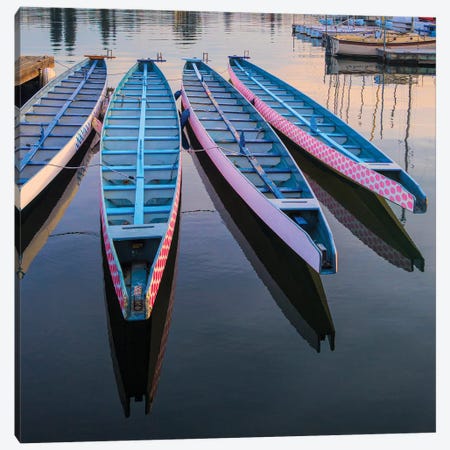 Rowboats moored at Lake Merritt, Oakland, Alameda County, California, USA Canvas Print #PIM15709} by Panoramic Images Canvas Print