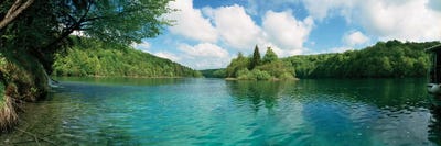 Scenic view of a lake, Plitvice Lakes National Park, Lika-Senj County, Karlovac County, Croatia by Panoramic Images framed canvas print