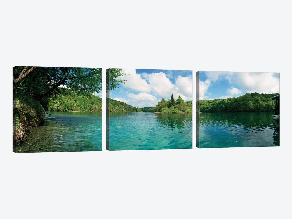 Scenic view of a lake, Plitvice Lakes National Park, Lika-Senj County, Karlovac County, Croatia by Panoramic Images 3-piece Canvas Artwork