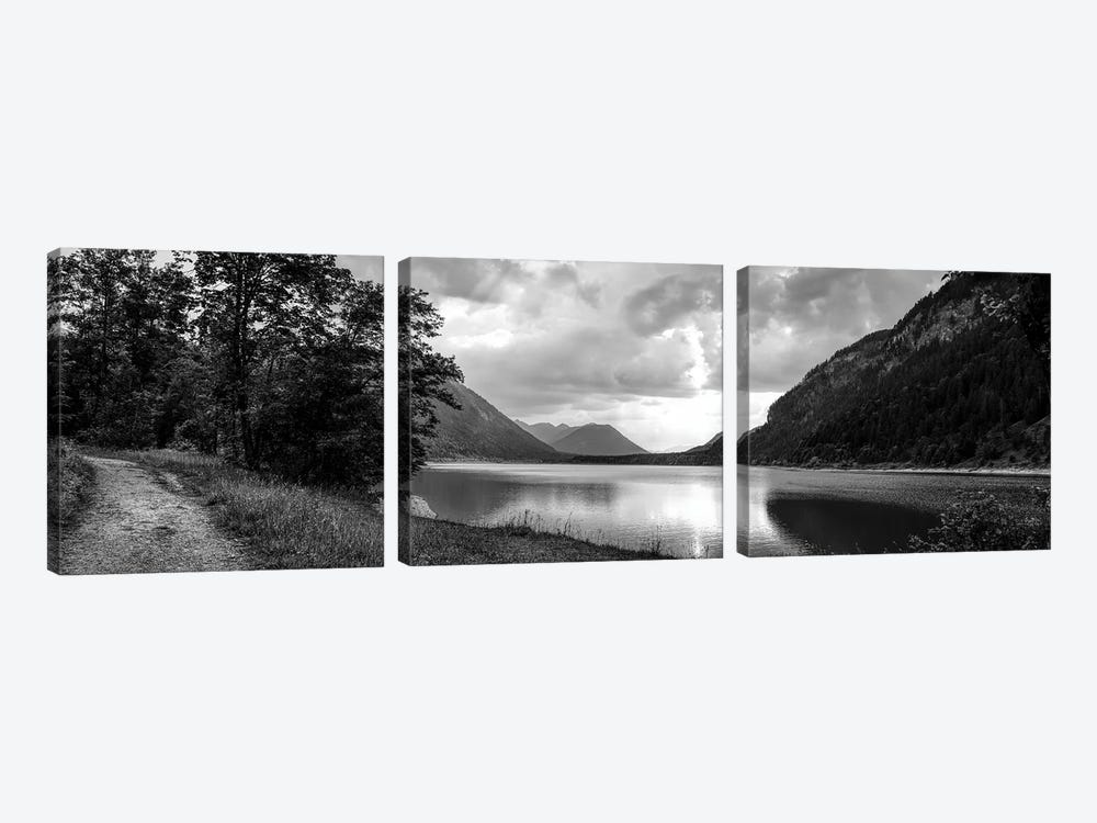 Scenic view of lake, Sylvenstein lake, Bavaria, Germany by Panoramic Images 3-piece Canvas Art Print