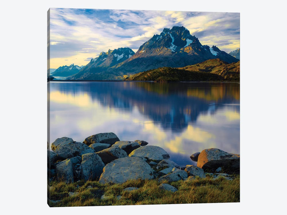 Scenic view of The Grand Paine in late afternoon, Torres del Paine National Park, Chile, South America by Panoramic Images 1-piece Canvas Art Print