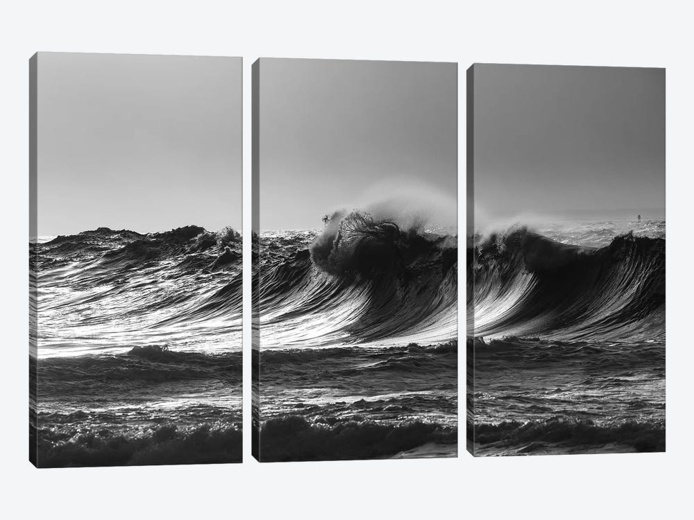 Scenic view of waves, Cape Disappointment, Oregon, USA by Panoramic Images 3-piece Canvas Print