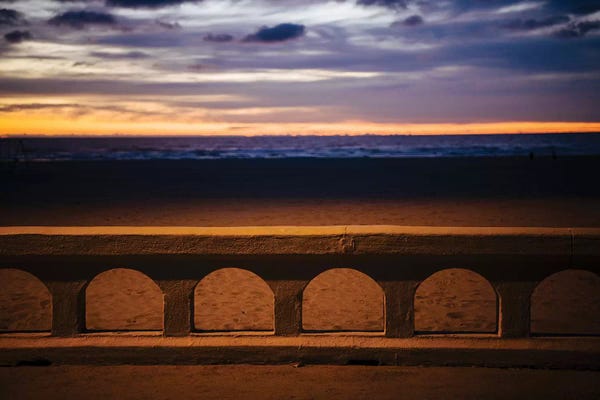 Oregon: Sea beach at dusk, Seaside, Oregon, USA by Panoramic Images