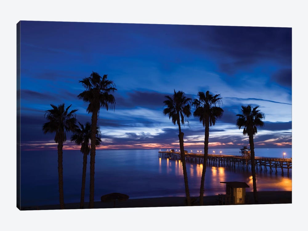 Silhouette of palm trees on the beach, San Clemente, Orange County, California, USA by Panoramic Images 1-piece Canvas Art