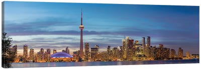 Skylines and CN Tower from Toronto Island Park, Toronto, Ontario, Canada Canvas Art Print - Panoramic Cityscapes