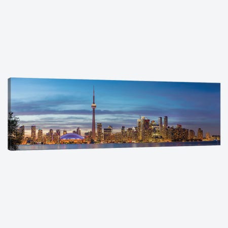 Skylines and CN Tower from Toronto Island Park, Toronto, Ontario, Canada Canvas Print #PIM15747} by Panoramic Images Canvas Wall Art
