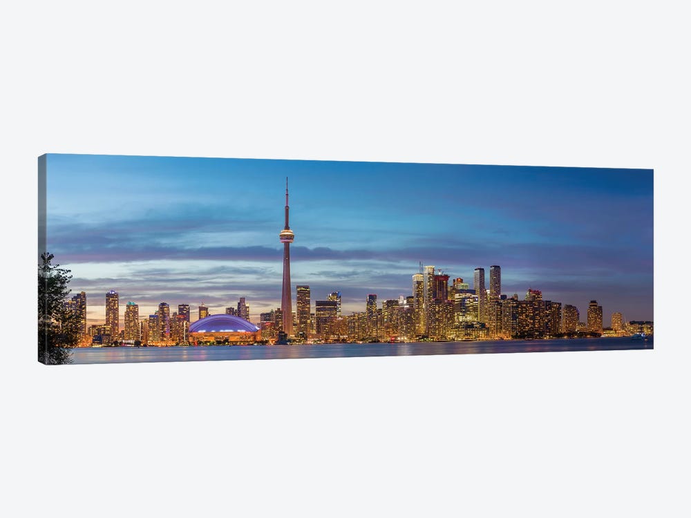 Skylines and CN Tower from Toronto Island Park, Toronto, Ontario, Canada by Panoramic Images 1-piece Canvas Artwork