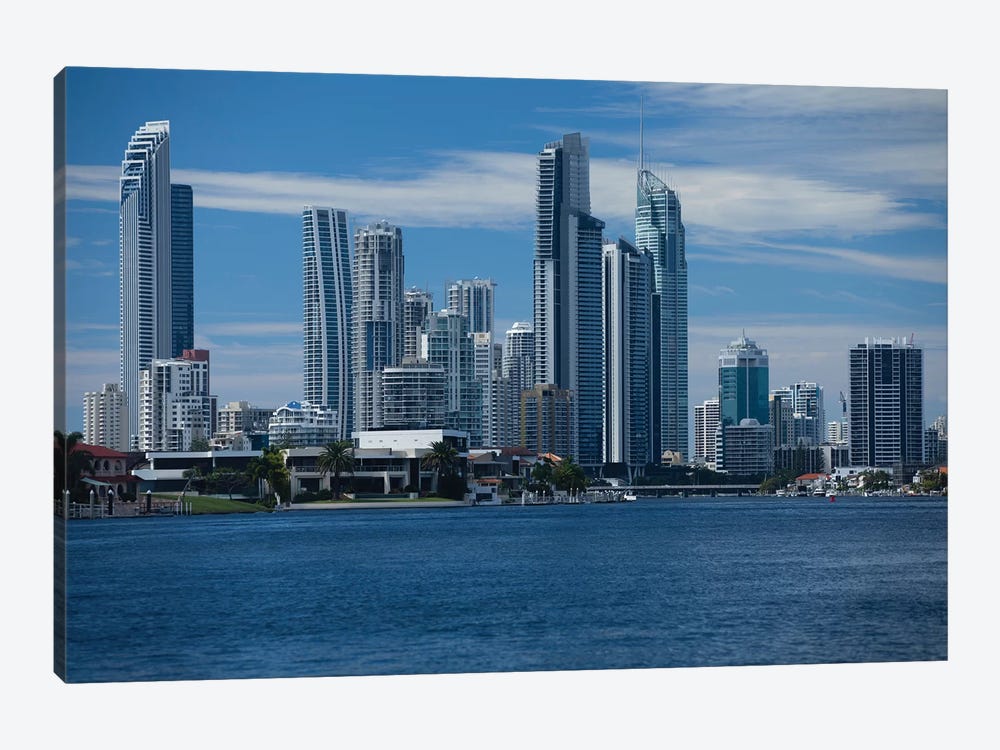 Skylines at the waterfront, Coral Sea, Surfer's Paradise, Gold Coast, Queensland, Australia by Panoramic Images 1-piece Canvas Art Print