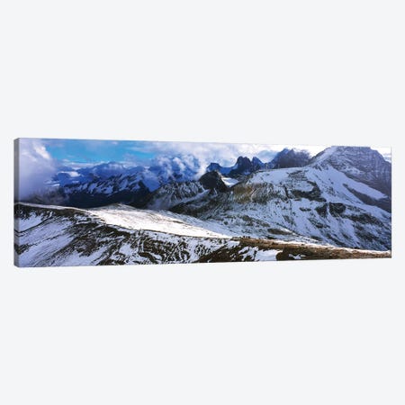Snow covered mountain range against cloudy sky, Bugaboo Provincial Park, British Columbia, Canada Canvas Print #PIM15751} by Panoramic Images Canvas Artwork