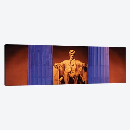 Statue of Abraham Lincoln in a memorial, Lincoln Memorial, Washington DC, USA Canvas Print #PIM15762} by Panoramic Images Art Print