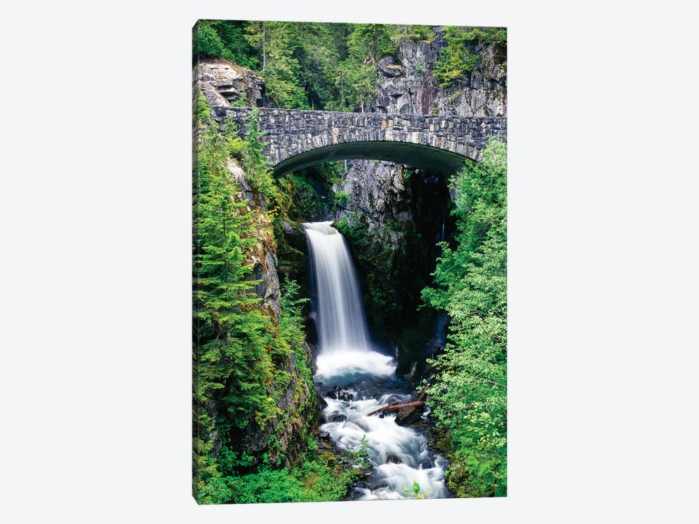 Stone bridge passes over Christine Falls, Mt. Rainier National Park, Washington, USA by Panoramic Images 1-piece Canvas Print