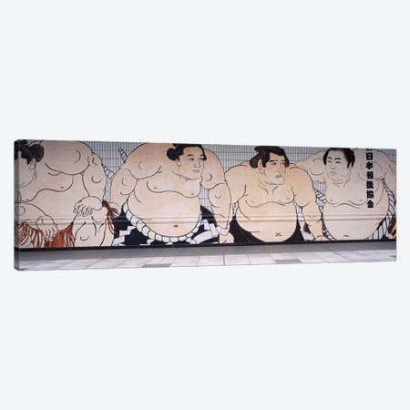Sumo wrestling mural on a wall, Ryogoku Kokugikan, Ryogoku, Sumida Ward, Tokyo Prefecture, Kanto Region, Honshu, Japan Canvas Print #PIM15766} by Panoramic Images Canvas Wall Art