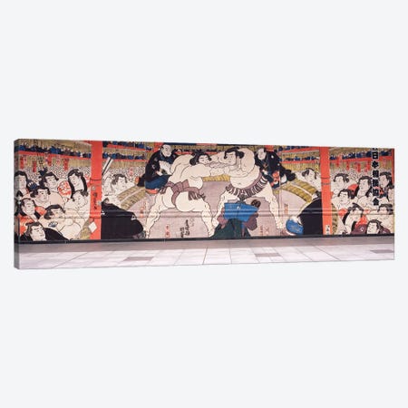 Sumo wrestling mural on a wall, Ryogoku Kokugikan, Ryogoku, Sumida Ward, Tokyo Prefecture, Kanto Region, Honshu, Japan Canvas Print #PIM15767} by Panoramic Images Canvas Artwork