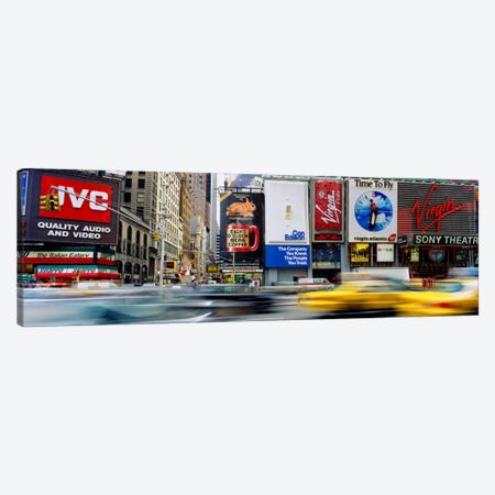Blurred Motion Of Traffic, Times Square, Manhattan, New York City, New York, USA Canvas Print #PIM1576} by Panoramic Images Canvas Art