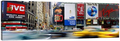 Blurred Motion Of Traffic, Times Square, Manhattan, New York City, New York, USA Canvas Art Print - Times Square