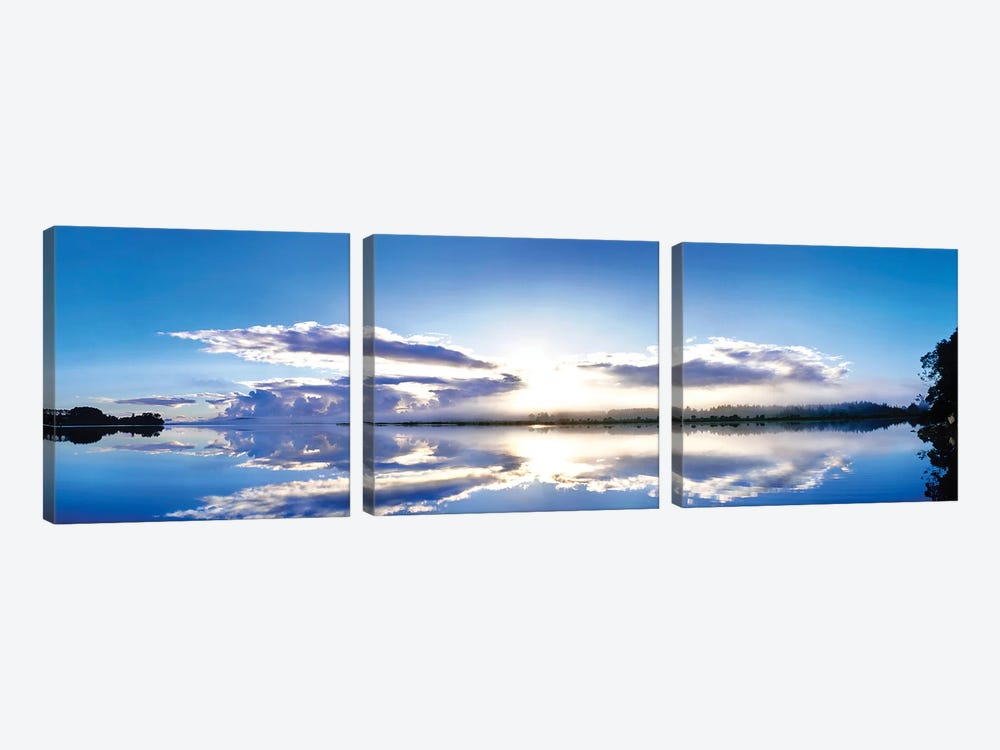 Sunrise reflected on water, Mangawhai, Northland, New Zealand by Panoramic Images 3-piece Canvas Art Print