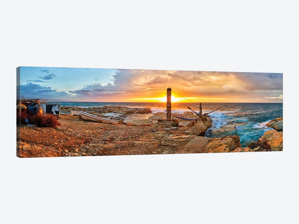 Sunset along Raouche Coast, Beirut, Lebanon by Panoramic Images 1-piece Canvas Wall Art