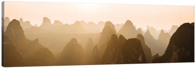 Sunset over Karst Hills from Lao Zhai, Xingping, Guilin, Guangxi Province, China Canvas Art Print - China Art