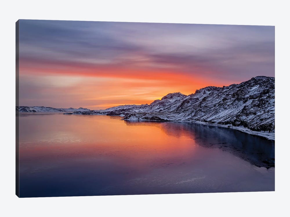 Sunset, Lake Kleifarvatn, Iceland by Panoramic Images 1-piece Canvas Art