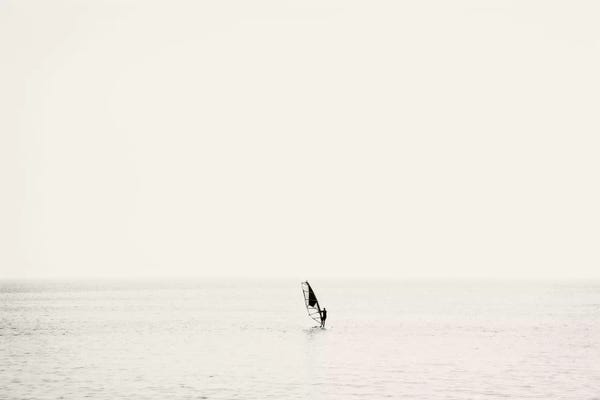 San Francisco: Surfer in the bay, San Francisco Bay, Alameda, California, USA by Panoramic Images