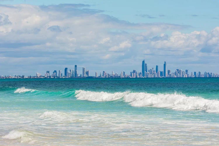 Surfers Paradise Seen From Bilinga Beach, Gold Coast, Queensland, Australia