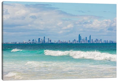 Surfers Paradise Seen From Bilinga Beach, Gold Coast, Queensland, Australia Canvas Art Print