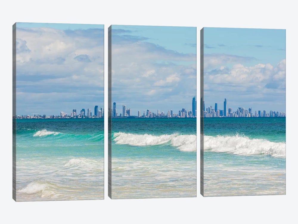 Surfers Paradise Seen From Bilinga Beach, Gold Coast, Queensland, Australia by Panoramic Images 3-piece Art Print