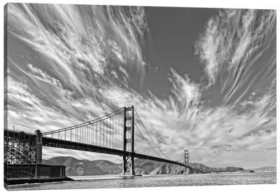 Suspension bridge over Pacific ocean, Golden Gate Bridge, San Francisco Bay, San Francisco, California, USA Canvas Art Print - San Francisco Art