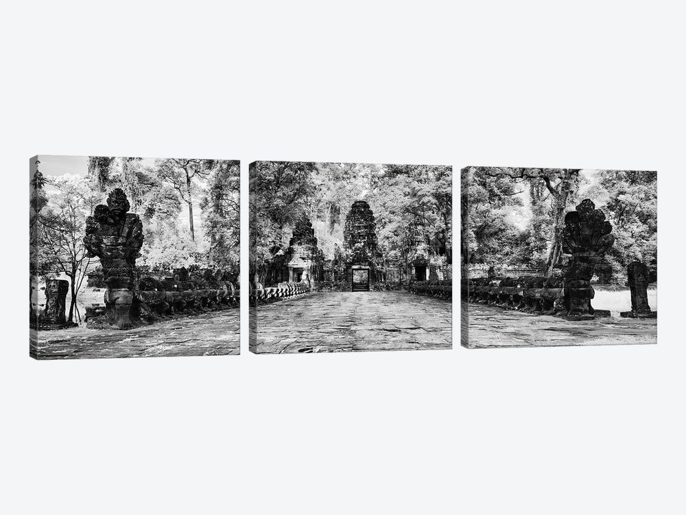 The west gate of the Khmer temple of Preah Khan, Siem Reap, Cambodia by Panoramic Images 3-piece Canvas Art Print