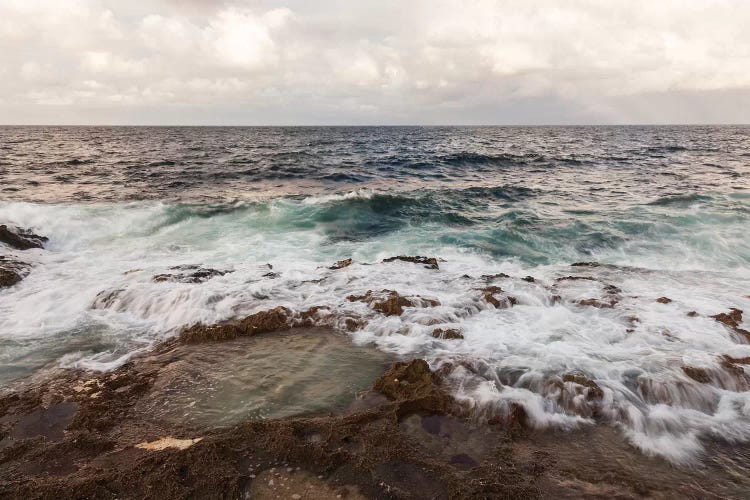 Tide pool and ocean surf, Havana, Cuba