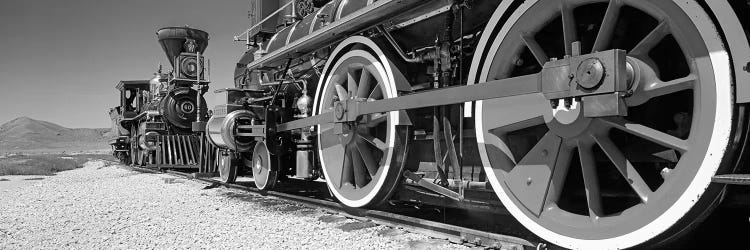 Train engine on a railroad track, Golden Spike National Historic Site, Utah, USA