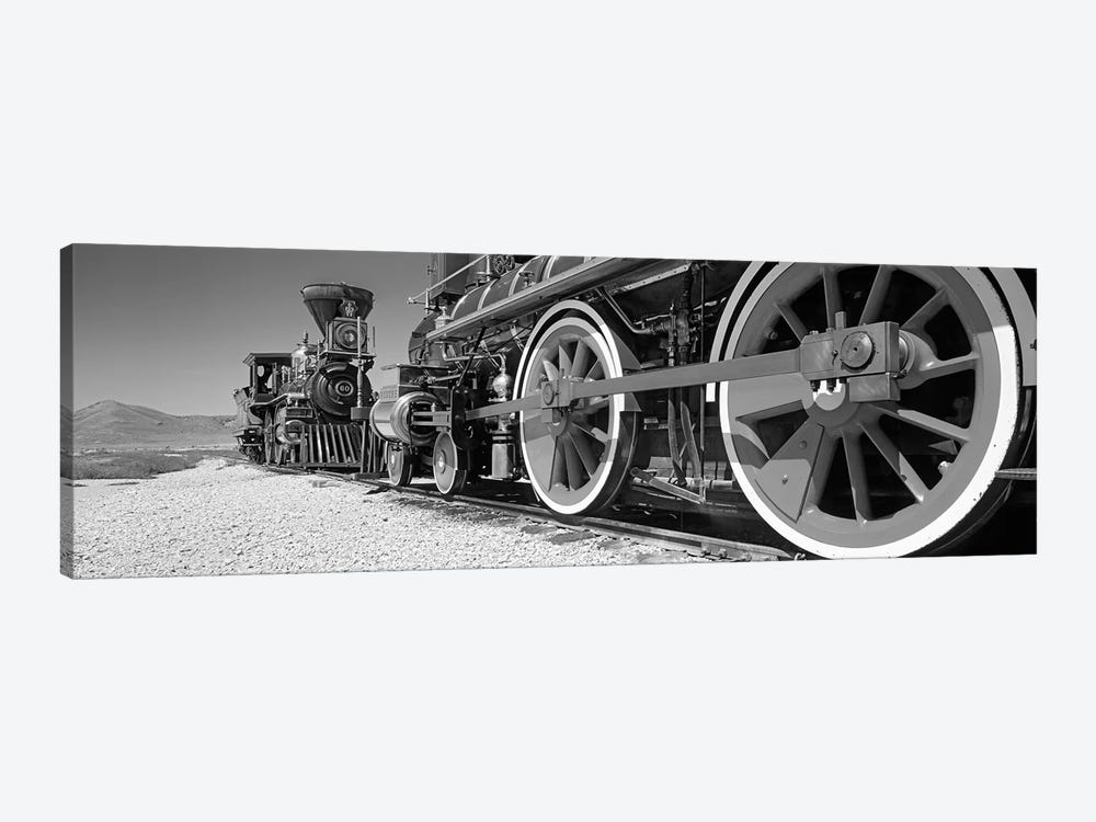 Train engine on a railroad track, Golden Spike National Historic Site, Utah, USA by Panoramic Images 1-piece Canvas Art Print