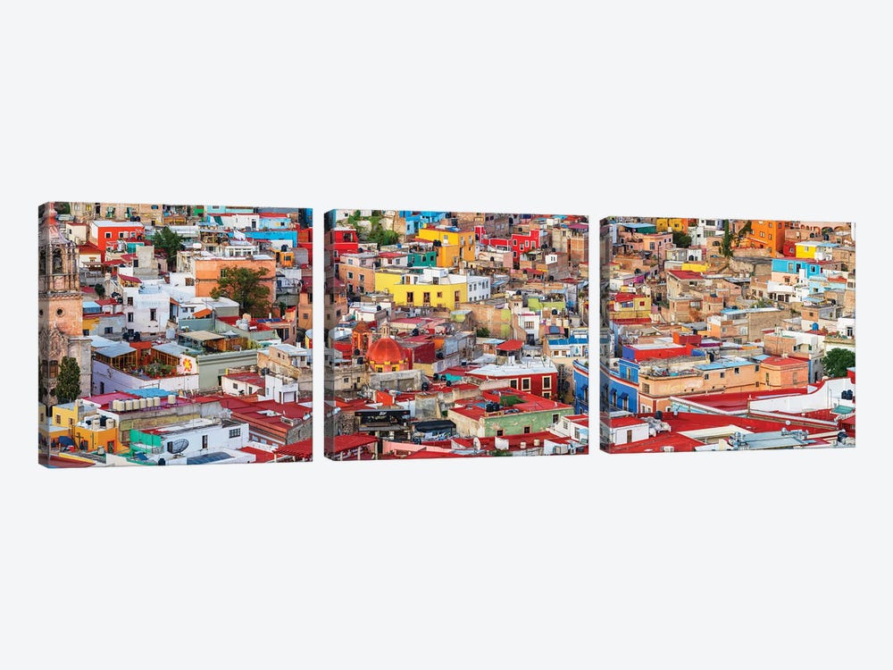 View of colorful city of Guanajuato in Mexico by Panoramic Images 3-piece Art Print