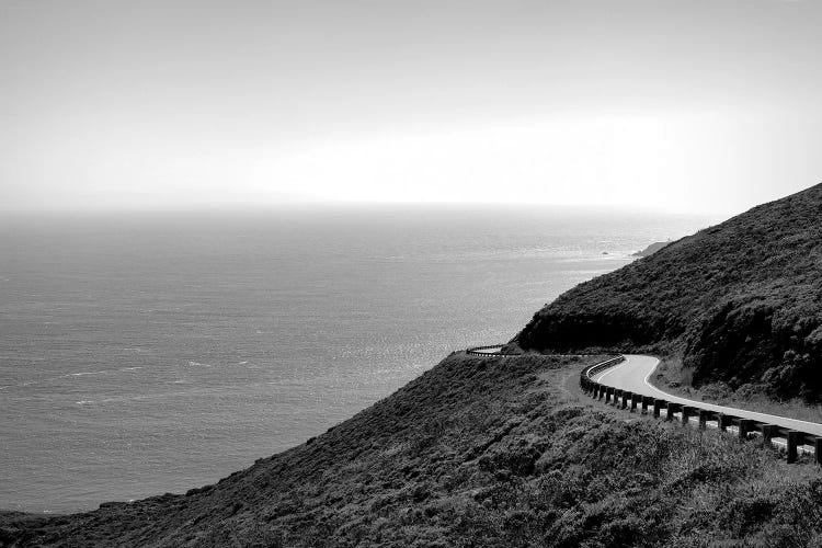 View of curving coastal road, Marin County, San Francisco Bay, San Francisco, San Francisco County, California, USA