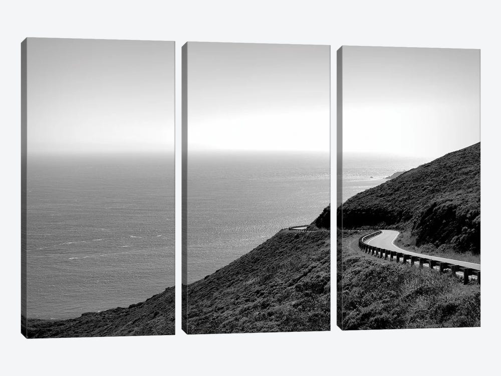 View of curving coastal road, Marin County, San Francisco Bay, San Francisco, San Francisco County, California, USA by Panoramic Images 3-piece Canvas Art Print
