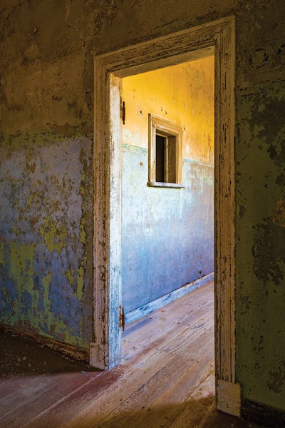 Namibia: View of devastated home interior, Kolmanskop, Namib desert, Luderitz, Namibia, Africa by Panoramic Images