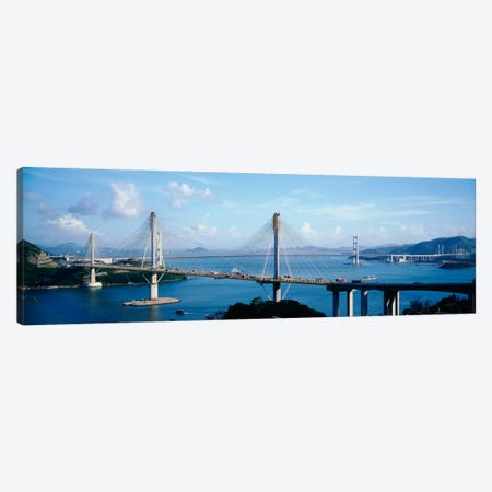 Ting Kaw & Tsing Ma Bridge Hong Kong China Canvas Print #PIM1582} by Panoramic Images Canvas Wall Art