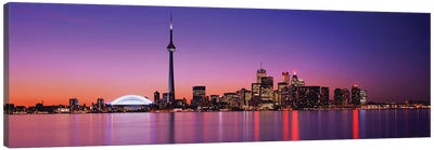 View of evening sky over Toronto, Ontario, Canada Canvas Art Print - Toronto Art