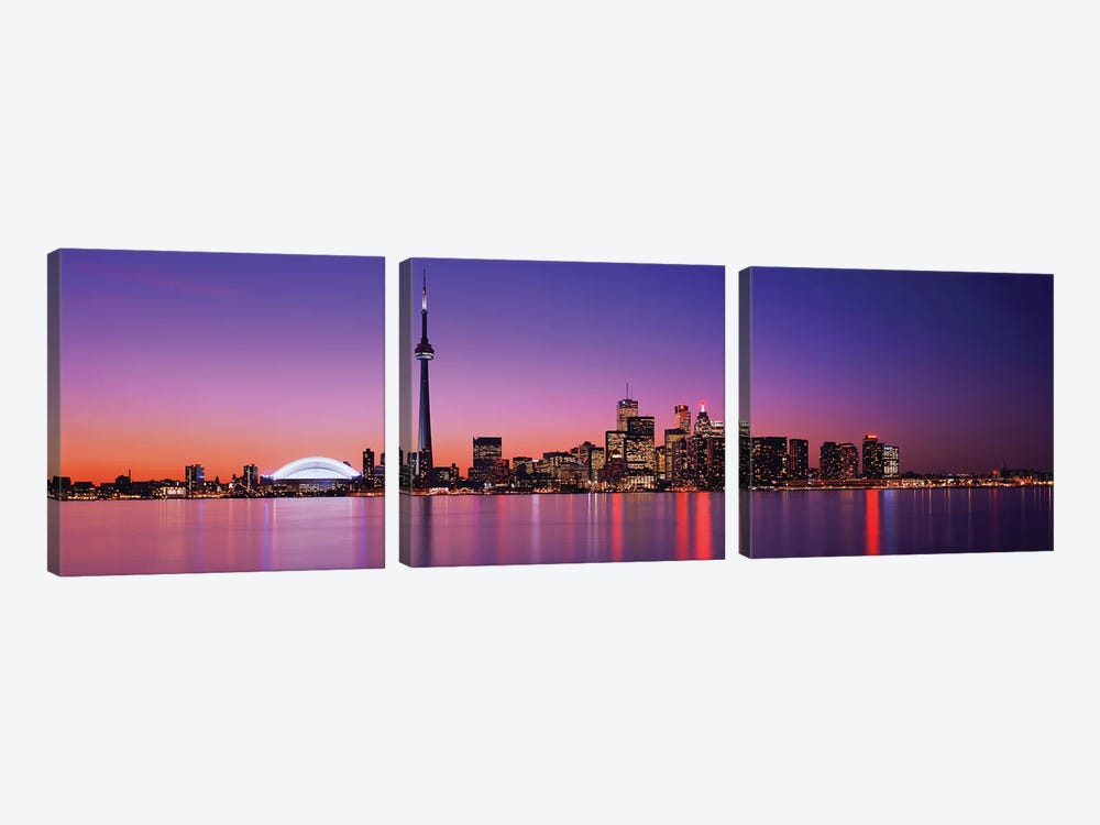 View of evening sky over Toronto, Ontario, Canada by Panoramic Images 3-piece Canvas Art