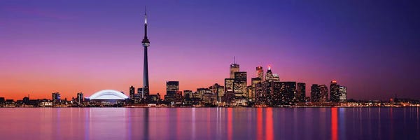View of evening sky over Toronto, Ontario, Canada