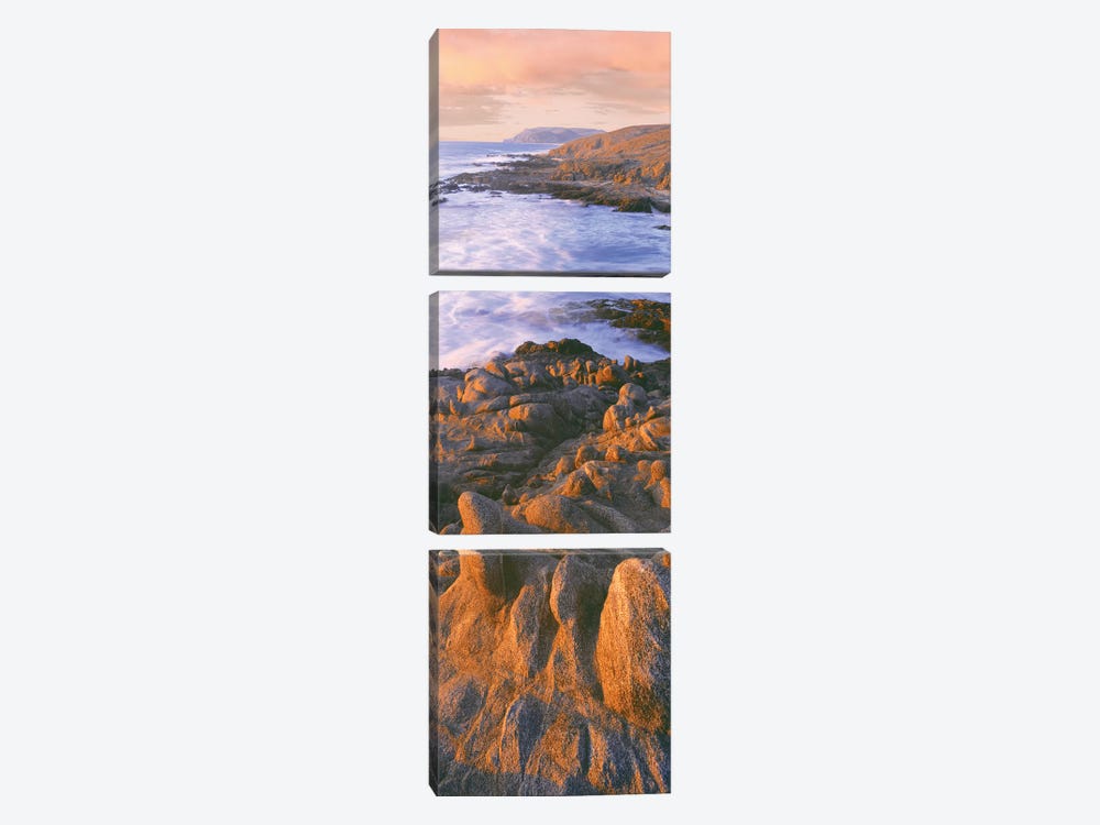 View of rocky coastline and sea, Cerritos, Baja California Sur, Mexico by Panoramic Images 3-piece Canvas Art