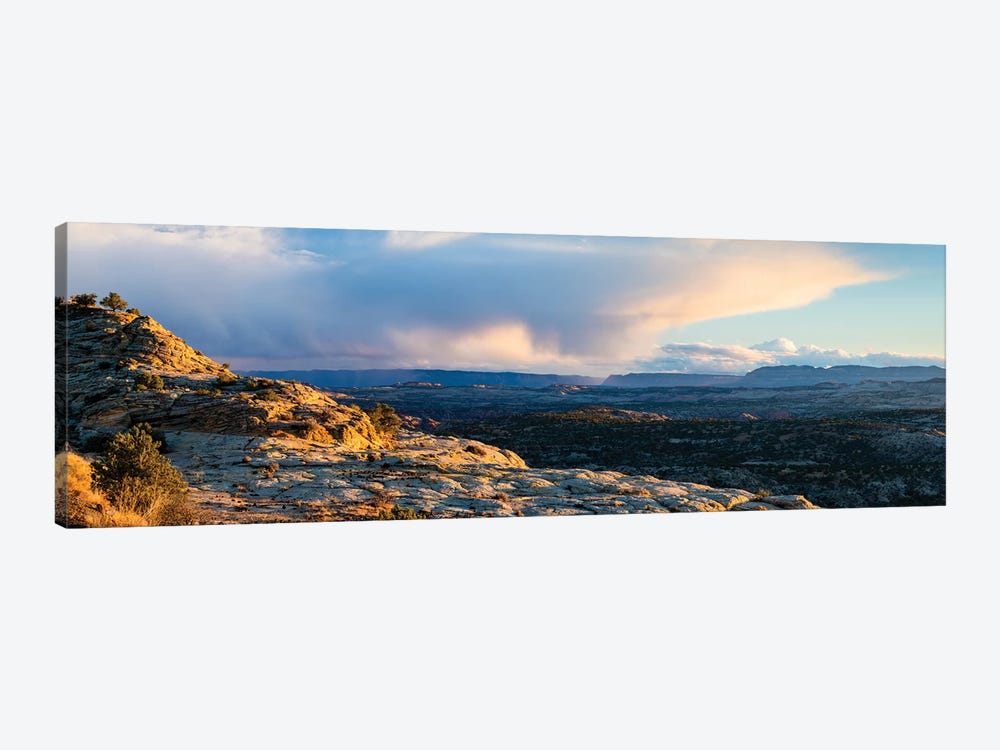 View of storm cloud at sunset over Grand Staircase-Escalante National Monument, Utah, USA by Panoramic Images 1-piece Canvas Artwork