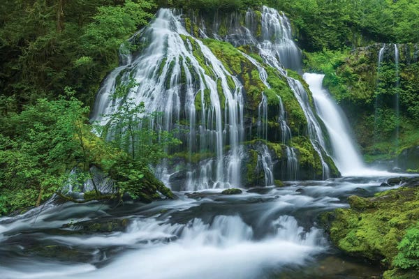 Washington: Water flowing through rocks, Panther Creek Falls, Skahamia County, Washington State, USA by Panoramic Images