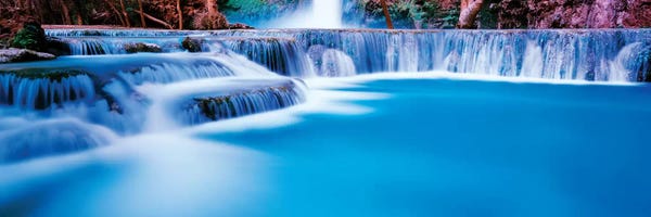 Arizona: Waterfall in a forest, Mooney Falls, Havasu Canyon, Havasupai Indian Reservation, Grand Canyon National Park, Arizona, USA by Panoramic Images